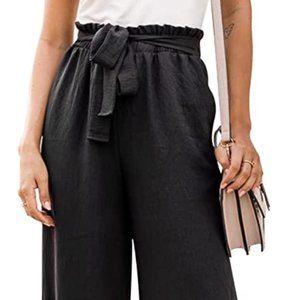 NiMin High Paper Bag Waist Wide Leg Pants